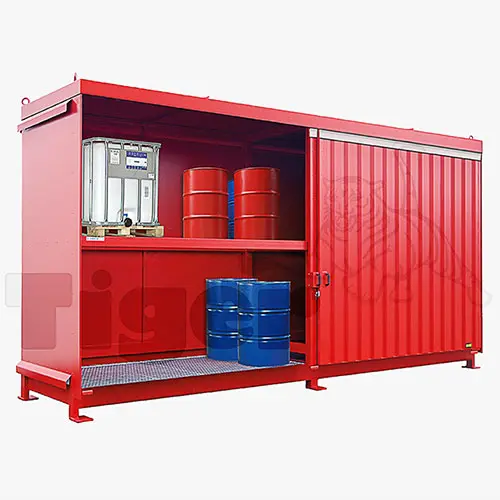 TigerHebezeuge-Shop Gefahrstoff-Depot-Container Gefahrstofflager für Fässer und IBC