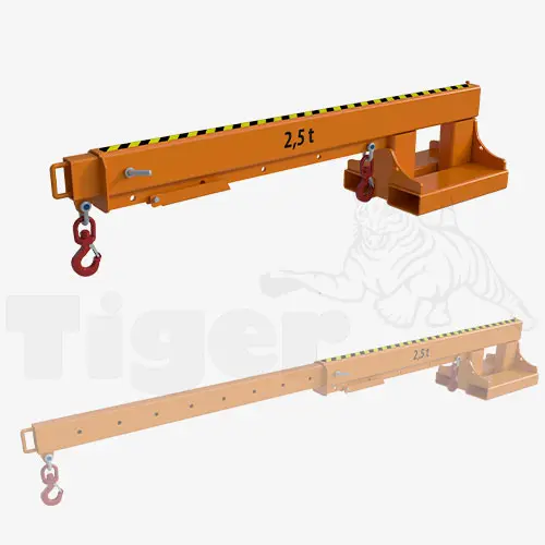 Produktbild von Stapler-Teleskoplader als teleskopierbarer Lastarm mit 2 Wirbellasthaken Serie KT teleskoplader-kt-stapler