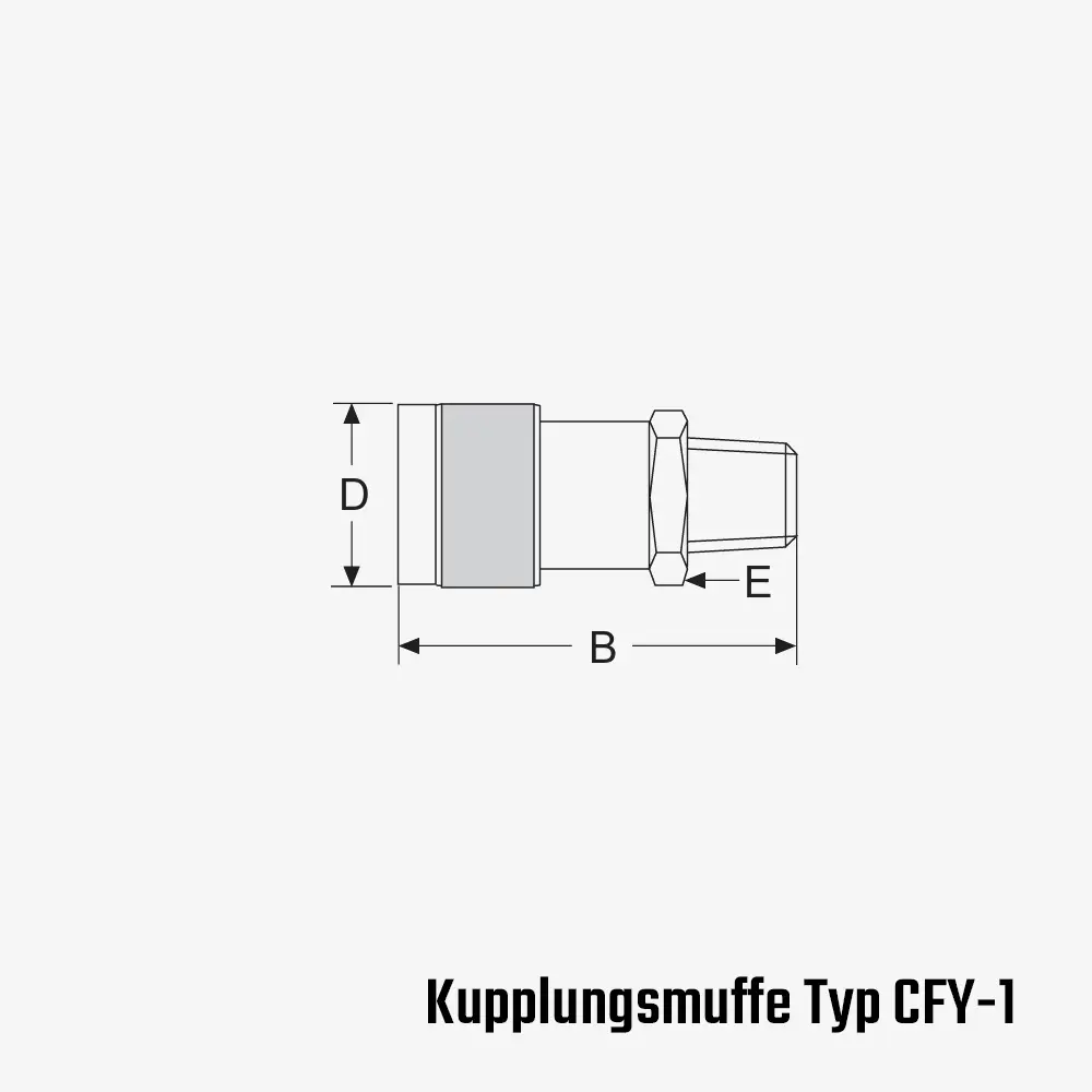 Technisches Bild für tigerhebezeuge-hydraulik-zubehoer-typ-kupplungsmuffe-typ-CFY-1-zeichnung