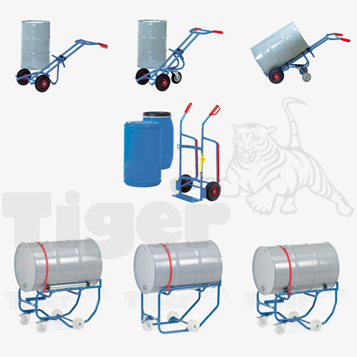 Fassgreifer zum Stapler-Transport von 1 oder 2 Stahlfässer mit 200 l Inhalt