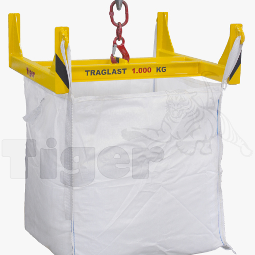 Tiger Big-Bag-Traverse mit Staplertaschen zum Transport und Entleerung von BigBag-Säcken mit Kran und Stapler