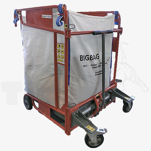 Befülltrichter für Big-Bag-Säcke mit Standkonstruktion, mobil zum sauberen Befüllen von Containersäcken