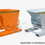 Stapler-Kippbehälter mit Abrollsystem und mit günstiger Lastschwerpunktlage