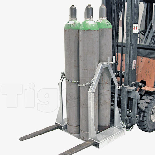 Stahlflaschen-Palette für Stapler zum sicheren Transport von Gasflaschen per Gabelstapler
