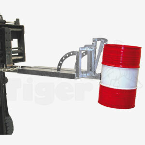 Stapler-Fasskipper zum Kippen und Entleeren von 200 l Stahlfässern mit dem Gabelstapler