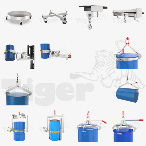 Stapler-Fasslifter für Kunststoff-Deckelfässer (110 + 220 l) zum Transport von Kunststoff-Fässer per Gabelstapler