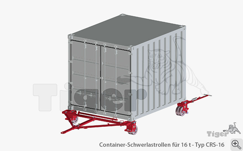 Container-Schwerlastrollen-Satz zum Verfahren von ISO-Containern