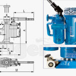 PFAFF-silberblau Maschinenheber mit integrierter Pumpe