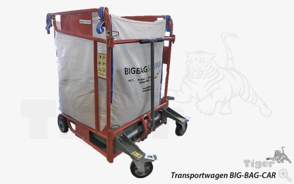 Beladewagen für den rollenden Transport von Big-Bags - BigBag-Wagen mit Vollgummirollen