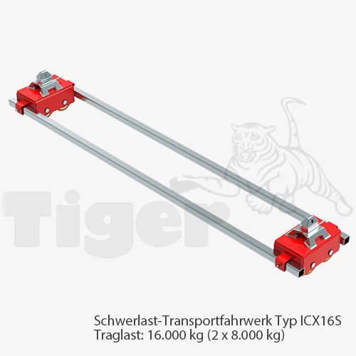 Container-Transportfahrwerke - Schwerlastfahrwerke für ISO-Container TH: 110 + 180 mm