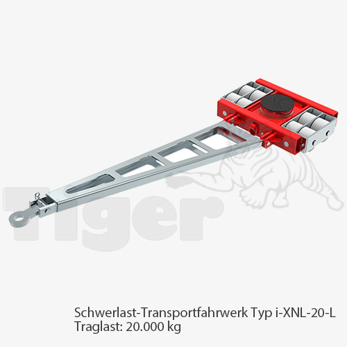 Schwerlast-Transportfahrwerke mit Nylon-Rollen zur 3-Punkt-Auflage TH: 180 mm