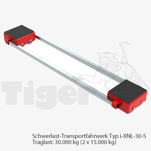 Schwerlast-Transportfahrwerke mit Nylon-Rollen zur 3-Punkt-Auflage TH: 180 mm