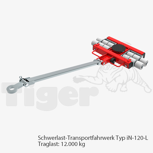 Schwerlast-Transportfahrwerke mit Nylon-Rollen zur 3-Punkt-Auflage TH: 110 mm