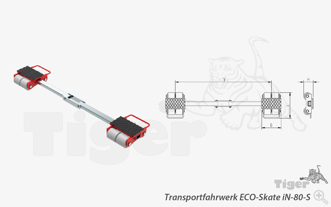 RC Schwerlast-Transportfahrwerk POWER-Skate mit LiFePO4-Akku und 2,4 GHz Funkfernsteuerung