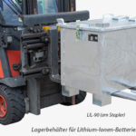 Gefahrstoff-Sammelbehälter für Akkus und Batterien, verzinkt zur vorschriftsmäßigen Lagerung von z. B. defekten Lithium-Ionen-Batterien