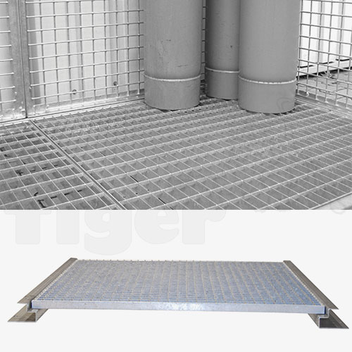 Gitterrostboden, verzinkt für Gasflaschen-Container Serie GFC